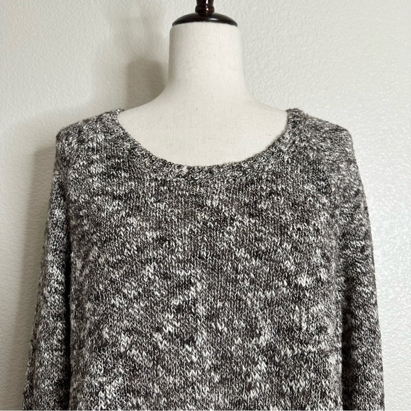 Eileen Fisher Linen Cotton Blend Dark Brown Marled Sweater, Sz Medium - Picture 3 of 13